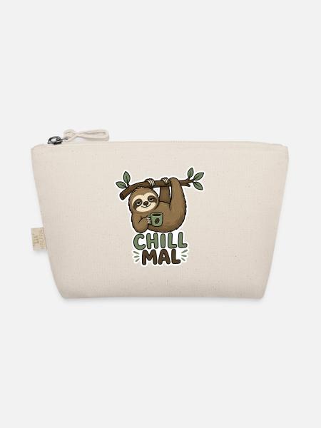 Chill Mal Sloth mit Tasse - Bio-Täschchen - Natur