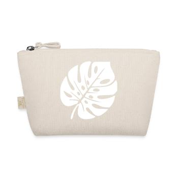 Urban Jungle Monstera Blatt weiß Pflanze Design - Bio-Täschchen - Natur - Vorne