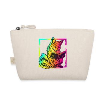 Lesender Fuchs – Neon Pop Art Bücherliebe - Bio-Täschchen - Natur - Vorne