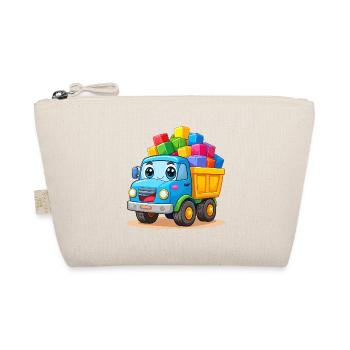 Kawaii LKW Kipper Bunte Bauklötze Kinder T-Shirt - Bio-Täschchen - Natur - Vorne