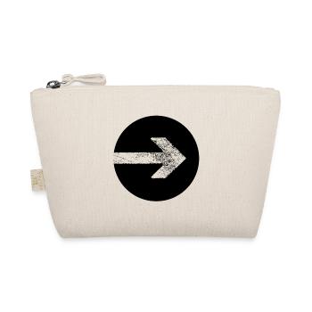 WHITE ARROW IN BLACK CIRCLE - Organic Pouch - nature - Front