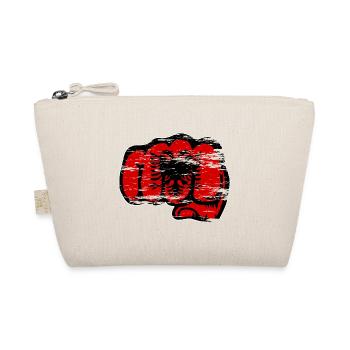 Albanien Flagge Hand Faust used - Bio-Täschchen - Natur - Vorne