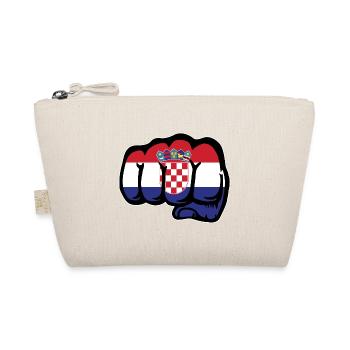 Kroatien Flagge Hand Faust - Bio-Täschchen - Natur - Vorne
