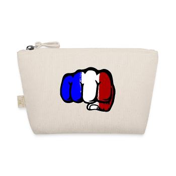 Frankreich Flagge Hand Faust - Bio-Täschchen - Natur - Vorne