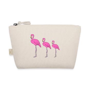 flamingo familie Mutter Kind Alleinerziehend - Bio-Täschchen - Natur - Vorne