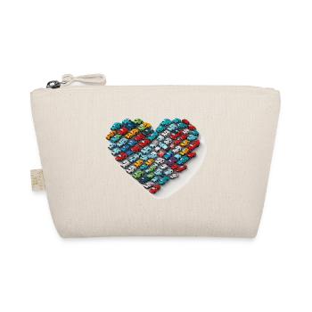 Toy Car Love: A Whimsical Heart-shaped Cartoon Des - Organic Pouch - nature - Front