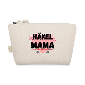 Häkelmama! Häkeln Mutter rosa Herz rot Herzen Mama - Bio-Täschchen - Natur - Vorne