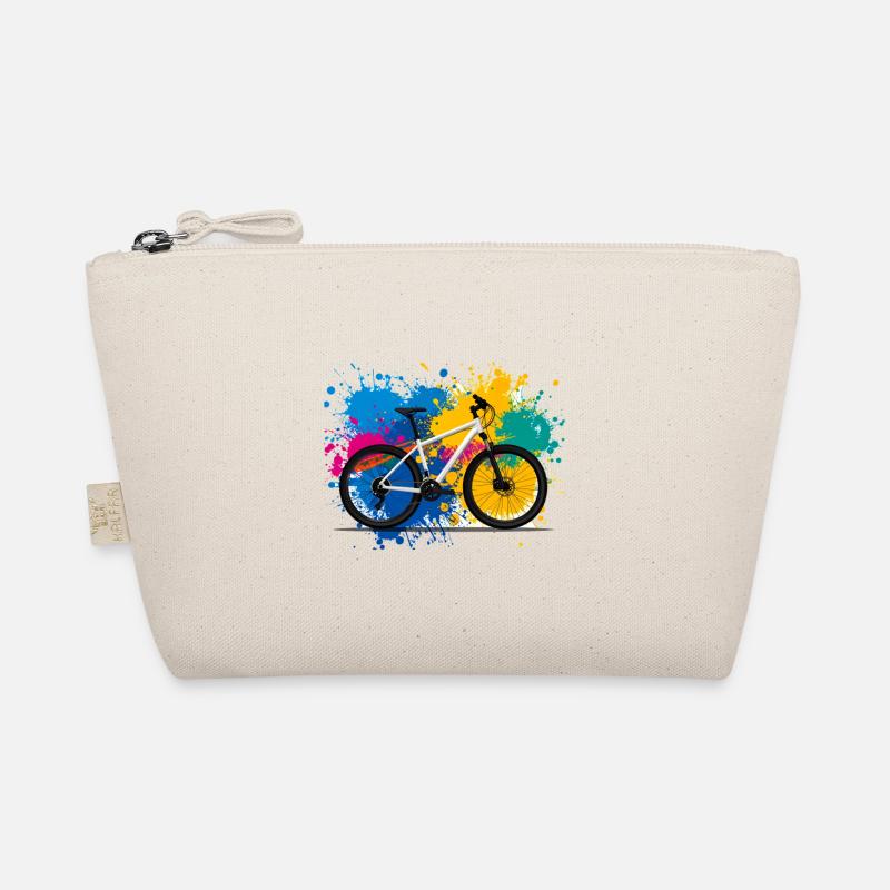 illustration,mountain bike,road bike,graffiti,colorful Organic Pouch
