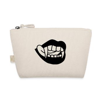 Vampir Fangs Mund - Bio-Täschchen - Natur - Vorne