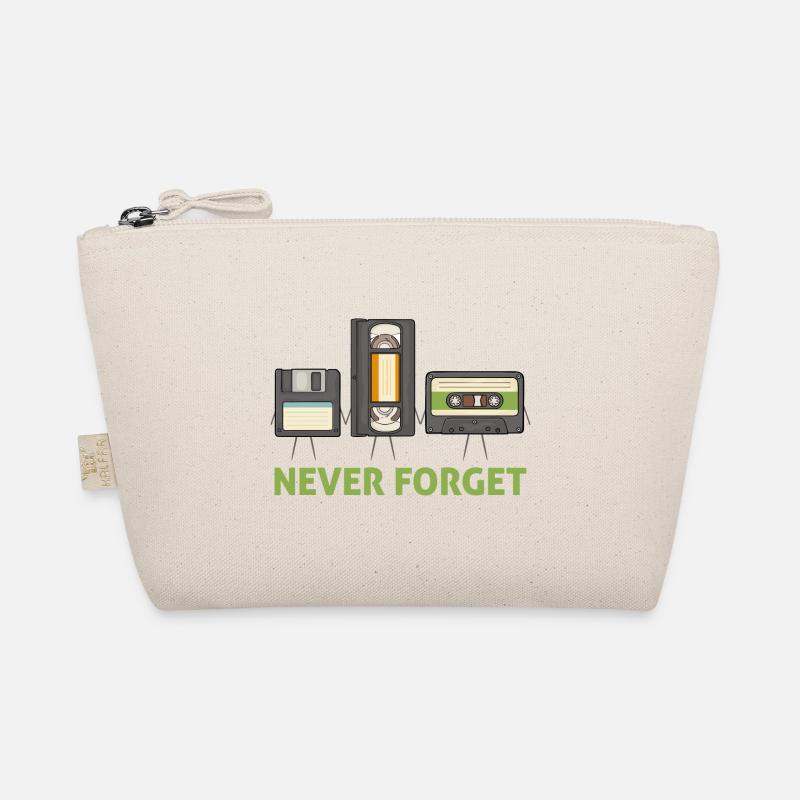 Never Forget Floppy Disk Video Tape Cassette Organic Pouch