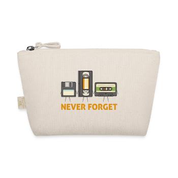 Never Forget Floppy Disk Video Tape Cassette - Organic Pouch - nature - Front