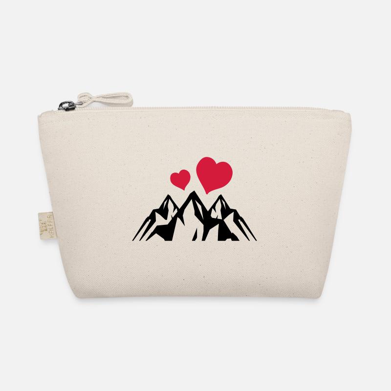 Mountains heart symbol mountains Organic Pouch