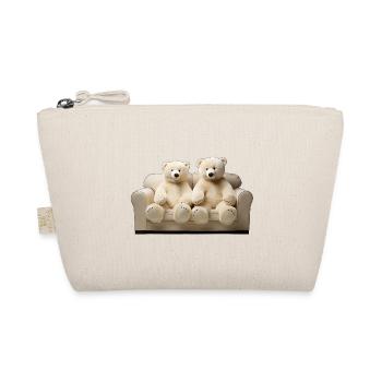 Deux ours en peluche de glace heureux sur le canapé - Trousse biologique - nature - Devant