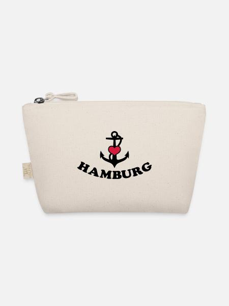 21 Hamburg Anker Herz 2c - Bio-Täschchen - Natur