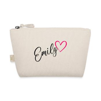 Emily Nom Prénom Rose cœur - Trousse biologique - nature - Devant