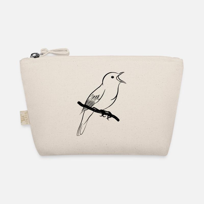 singende Nachtigall / singender Vogel - Bio-Täschchen - Natur