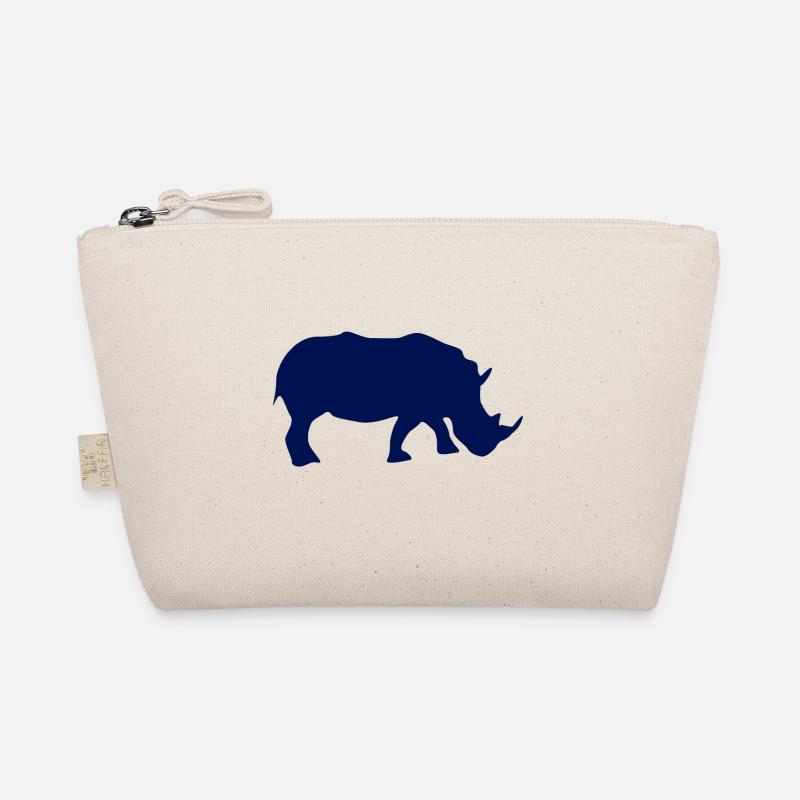 Nashorn Silhouette - Bio-Täschchen - Natur