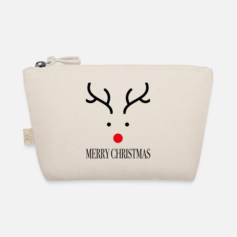 Weihnachten Merry Christmas Rudolf das Rentier - Bio-Täschchen - Natur