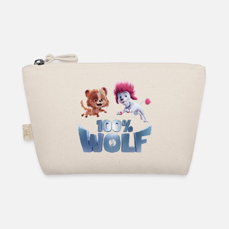100% Wolf Freddy und Batty - Bio-Täschchen - Natur