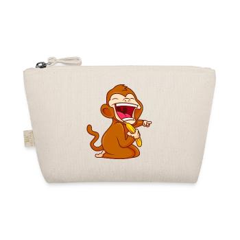 monkey banana funny comic baby monkey - Organic Pouch - nature - Front