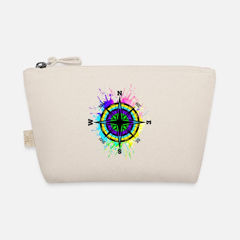 Kompass Bunt Symbol Travel Farbklecks - Bio-Täschchen - Natur