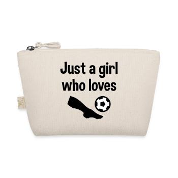 Just a girl who loves soccer (Bein, Fußball) - Bio-Täschchen - Natur - Vorne