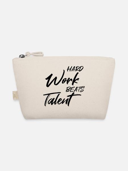 Hard work beats talent - Bio-Täschchen - Natur - Vorne