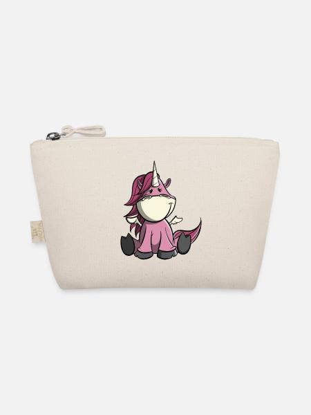 Mignonne licorne rose avec des ailes - Trousse biologique - nature - Devant