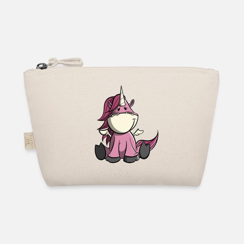 Cute pink unicorn with wings - Organic Pouch - nature