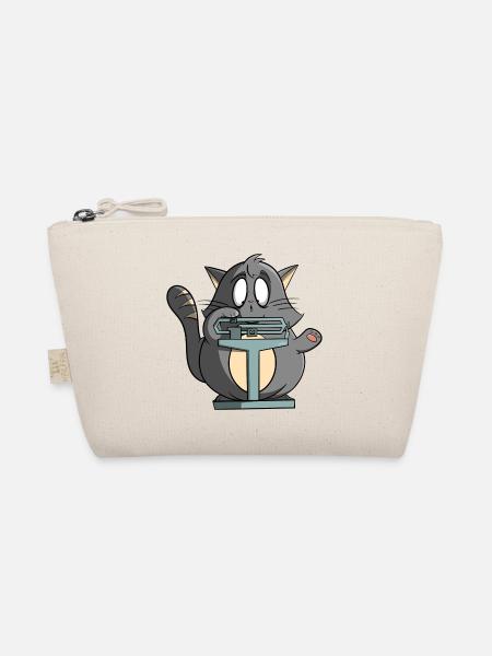 Funny cat on scales - lose excess weight - Organic Pouch - nature - Front