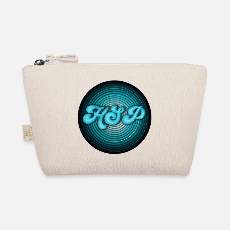 HSP - highly sensitive person circles turquoise - Organic Pouch - nature