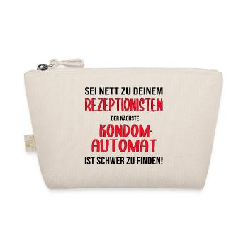 Rezeptionist Hotel Pension Kondome Geschenk lustig - Bio-Täschchen - Natur - Vorne