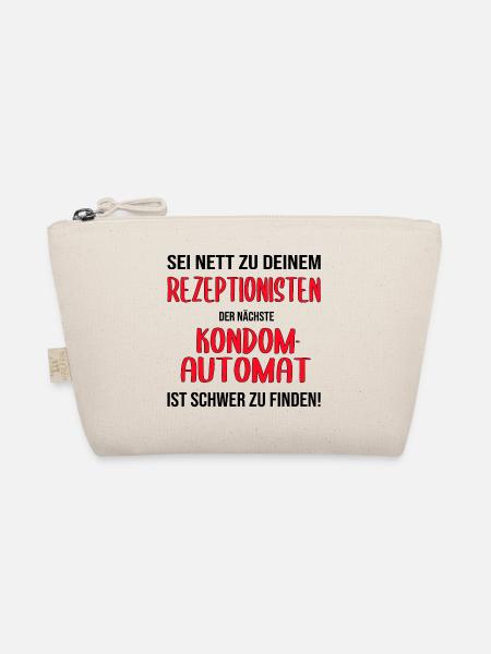 Rezeptionist Hotel Pension Kondome Geschenk lustig - Bio-Täschchen - Natur - Vorne