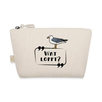 Wat löppt Möwe Plattdeutsch Küste Schriftzug - Bio-Täschchen - Natur - Vorne