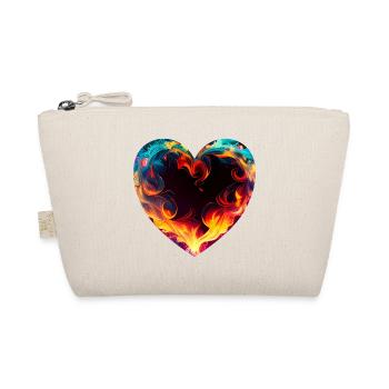 Colorful heart with fire - Organic Pouch - nature - Front