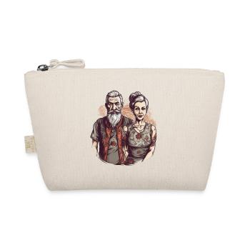 Cool bestager couple with beard and tattoos - Organic Pouch - nature - Front