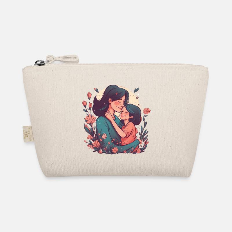 Wunderschönes Muttertagsdesign, Kind umarmt Mutter Bio-Täschchen