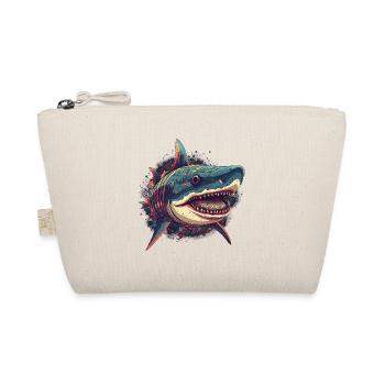 Cooler trippy Hai mit boho Mustern - Bio-Täschchen - Natur - Vorne