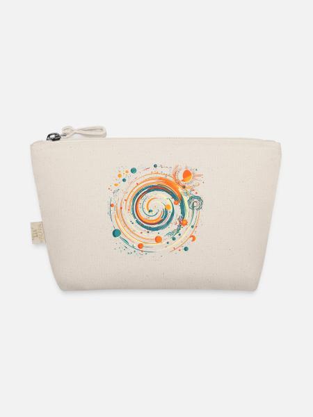 Tourbillon rétro de planète spatiale en orange et turquoise - Trousse biologique - nature - Devant