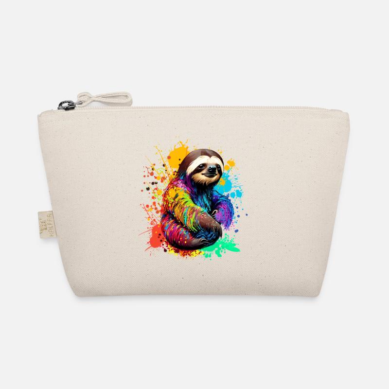 Faultier mit Farbklecksen Bio-Täschchen