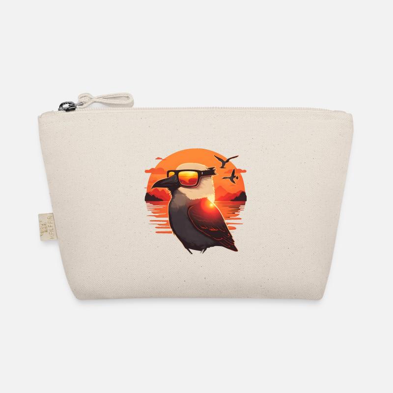 Synthwave Gull sunset Bio-Täschchen