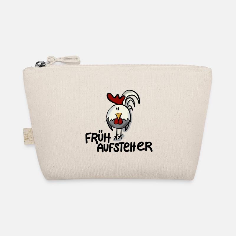 Hahn Frühaufsteher - Bio-Täschchen - Natur