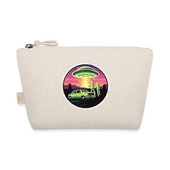 Pop Art Ufo Sichtung 80s Retro Style - Bio-Täschchen - Natur - Vorne