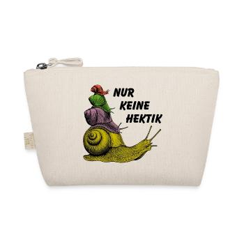 Keine Hektik Schnecken übereinander und Spruch - Bio-Täschchen - Natur - Vorne