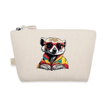 Naughty meerkat with sunglasses - Organic Pouch - nature - Front