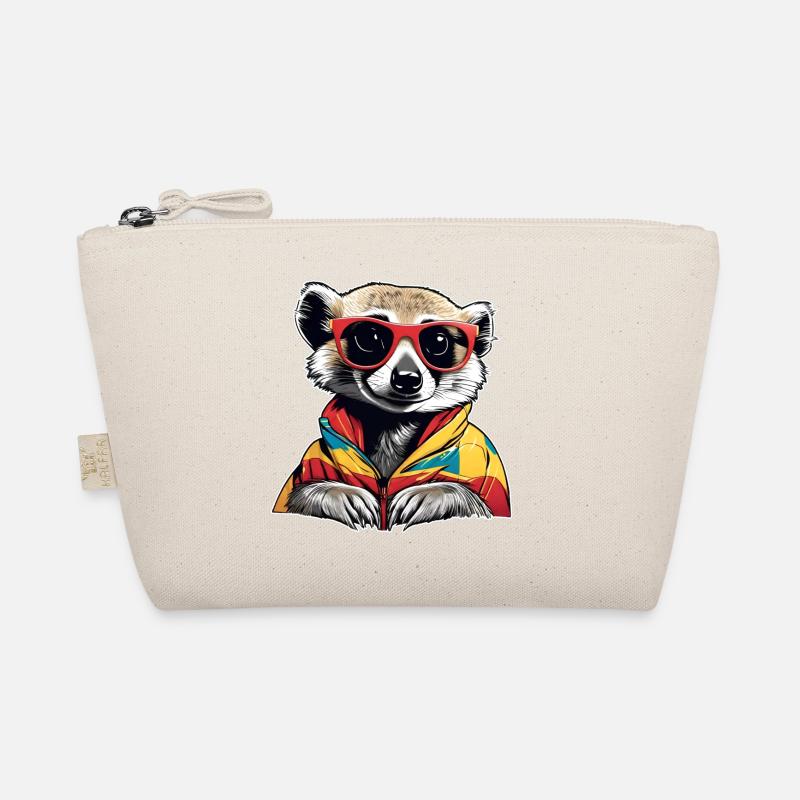 Freches Erdmännchen mit Sonnenbrille - Bio-Täschchen - Natur