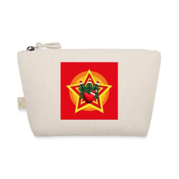 Lustige Weihnachtsbäume mit Herz und Stern. - Bio-Täschchen - Natur - Vorne
