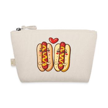 Hotdog Paar Liebe Herz Valentinstag - Bio-Täschchen - Natur - Vorne
