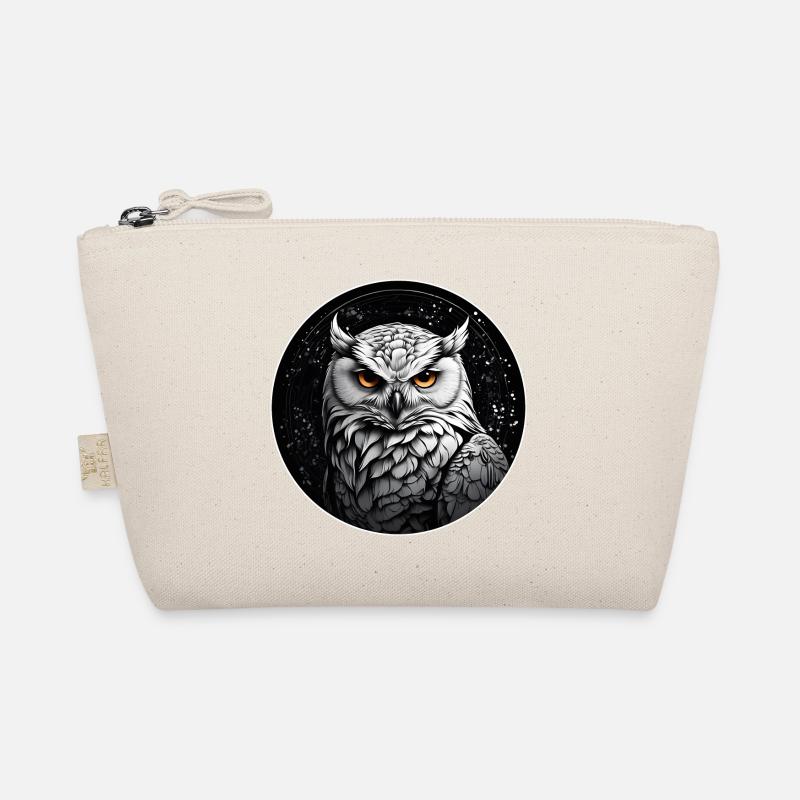 Schneeeulenportrait Schneeeule Eulengrafi Bio-Täschchen