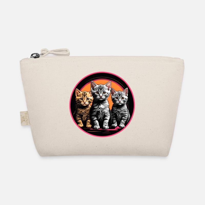 Trois chatons mignons dans un cadre rond Trousse biologique